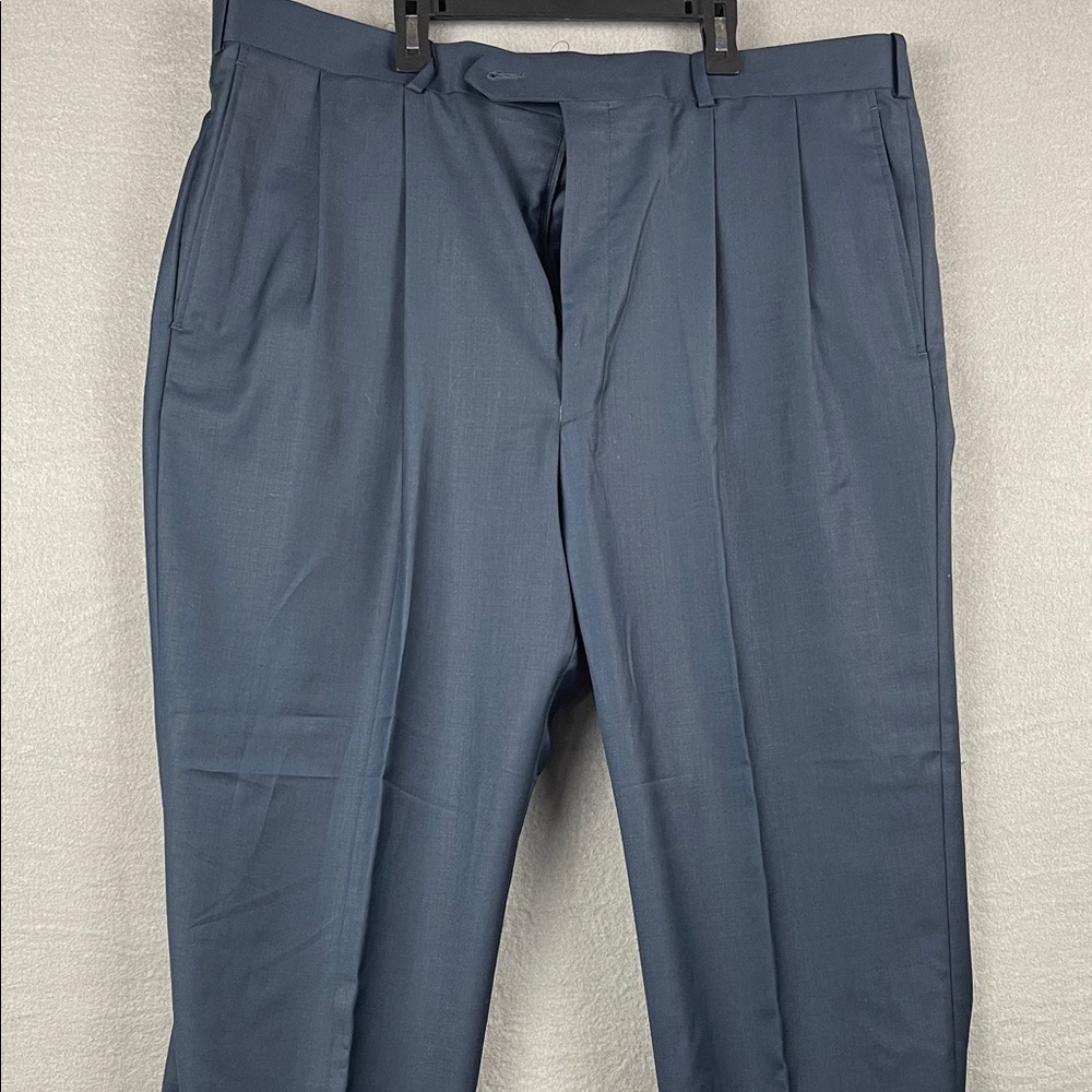 Classic Men's Navy Pleated Dress Pants